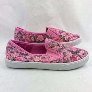 Ositos Women's Floral Lace Slip-On Sneaker